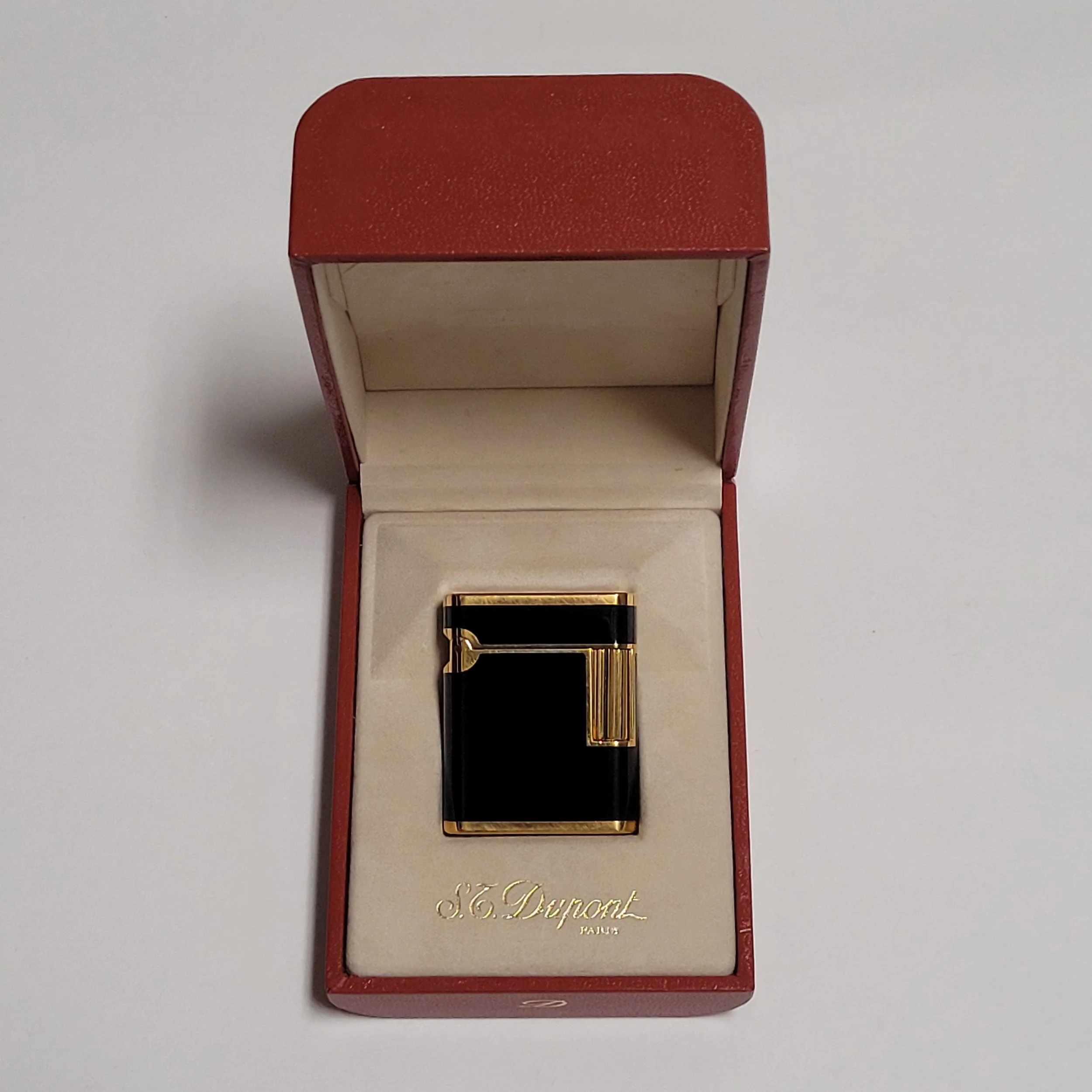 21745】dunhill ダンヒル ゴールド×ボルドーカラー メッキ ガス